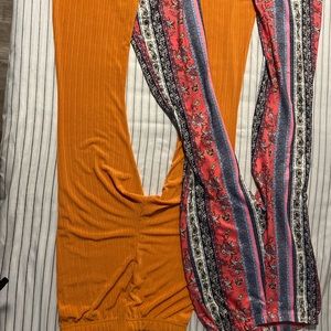 Floral Print Flare Leg Pant pair